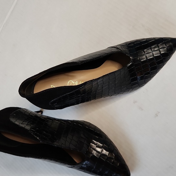 Joan OLOFF DORSEY BLACK SOFT PATENT/BLACK KID SUEDE - 8.5 M - Picture 8 of 16